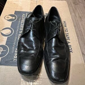 DKNY Mens Tie up Black Business Bike Shoe Size 13M